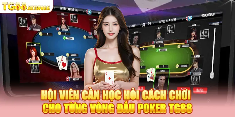 Hội viên cần học hỏi cách chơi cho từng vòng đấu Poker TG88